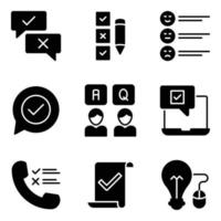 Pack of FAQ and Survey Icons vector