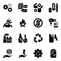 Pack of Waste Sorting Icons vector