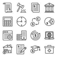 Pack of Financial Tech Icons vector