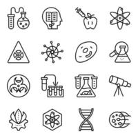 Biotechnology and Bioinformatics Line Icons Set vector