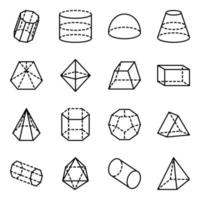 Pack of 3d Mathematical Shapes Icon vector