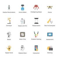 AI Flat Icons Pack vector