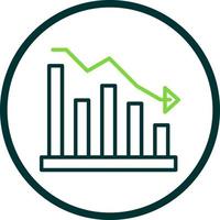 Fluctuation Down Vector Icon Design