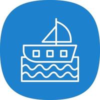 Sailing Boat Vector Icon Design