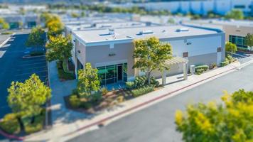 Aerial View of Commercial Buildings With Tilt-Shift Blur photo