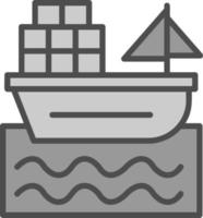 Cargo Boat Vector Icon Design