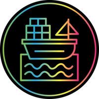 Cargo Boat Vector Icon Design