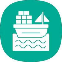 Cargo Boat Vector Icon Design