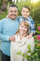 Outdoor Mixed Race Family Portrait photo