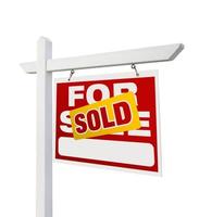 House sale sign post - sold photo