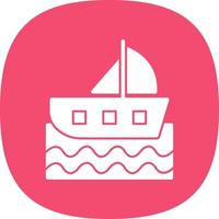 Sailing Boat Vector Icon Design