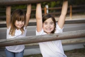 Pretty Young Sisters Portrait Outside photo