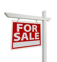 For Sale Real Estate Sign Isolated - Left photo