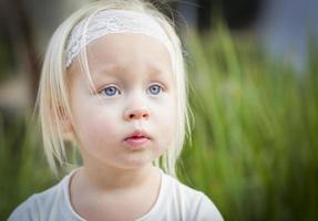 Adorable Little Girl Portrait Outside photo