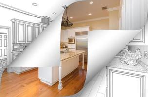 Kitchen Photo Page Corners Flipping with Drawing Behind