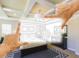 Hands Framing Custom Bedroom Drawing Photograph Combination photo