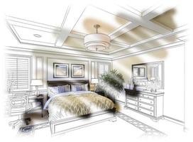 Custom Bedroom Design Drawing and Photo Combination