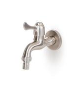 Custom Stainless Steel Faucet Isolated on a White Background photo