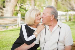 Affectionate Senior Couple Portrait At The Park photo