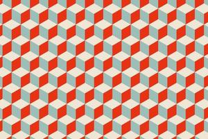 3d multicolor cubes seamless pattern vector background. Isometric interlaced blocks wallpaper.