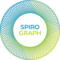 Blue and green spirograph circle logo vector