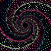 Multicolor dotted spiral vortex vector background