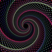 Multicolor dotted spiral vortex vector background