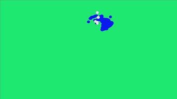 Blue water splash video animation, green screen. Suitable for content videos, cartoons and others