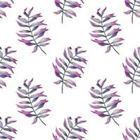 Hand-drawn watercolor seamless tropical branch pattern vector