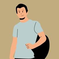 Male college student illustration vector