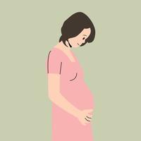 Pregnant woman illustration vector