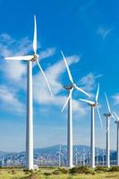 Dramatic Wind Turbine Farm in the Desert of California. photo