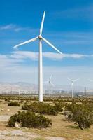 Dramatic Wind Turbine Farm in the Desert of California. photo