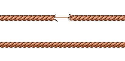 vector de cuerda rota aislado sobre fondo blanco.