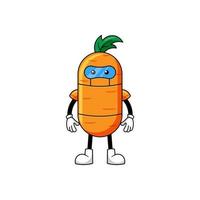 Cute food vegetable carrot robot mascot vector