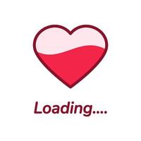 Heart loading progress  vector art. love loading.