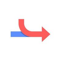 Two arrow merging icon vector