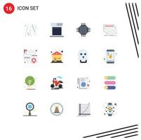 Pack of 16 creative Flat Colors of distance electronic devices custom card Editable Pack of Creative Vector Design Elements