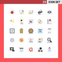 Universal Icon Symbols Group of 25 Modern Flat Colors of vision eye farming mortar cannon Editable Vector Design Elements