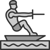 Barefoot Skiing Vector Icon Design