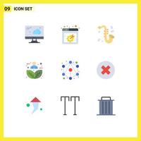 Modern Set of 9 Flat Colors Pictograph of network connection music person humanity Editable Vector Design Elements