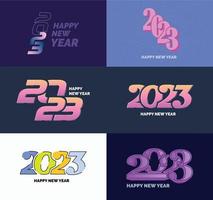 Big Set of 2023 Happy New Year logo text design 2023 number design template vector