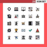 conjunto de 25 iconos modernos de la interfaz de usuario signos de símbolos para la gestión de la riqueza mostrar la inversión alternar elementos de diseño vectorial editables vector