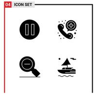 4 Creative Icons Modern Signs and Symbols of multimedia search less communication less boat Editable Vector Design Elements