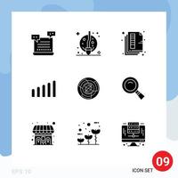 Stock Vector Icon Pack of 9 Line Signs and Symbols for business signal witch connection print Editable Vector Design Elements