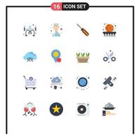 16 iconos creativos, signos y símbolos modernos de la herramienta de aprendizaje informático, canasta de juegos, paquete editable de elementos creativos de diseño de vectores. vector