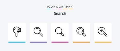 Search Line 5 Icon Pack Including zoom. search. search. search chart. info graphics. Creative Icons Design vector