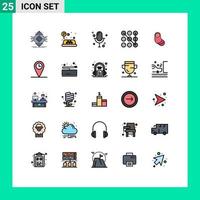 Set of 25 Modern UI Icons Symbols Signs for newborn baby audio security lock Editable Vector Design Elements