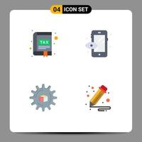 Flat Icon Pack of 4 Universal Symbols of app data interface process scince Editable Vector Design Elements