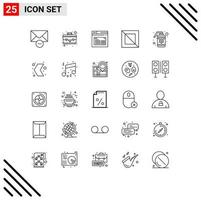 25 User Interface Line Pack of modern Signs and Symbols of care lotion web drop design Editable Vector Design Elements